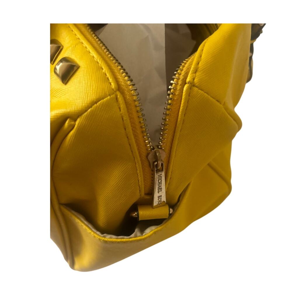 Leather studded satchel, Michael Kors Grayson/Hamilton Yellow - Picture 3 of 8